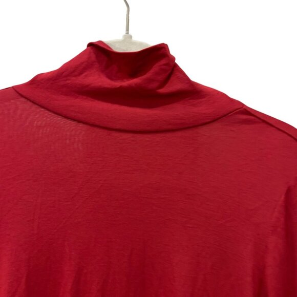 white + warren brick red fine knit turtleneck GORGEOUS L - Picture 5 of 5